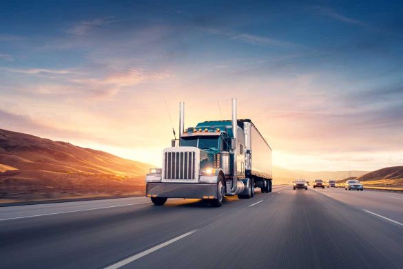 truck and trailer on the road