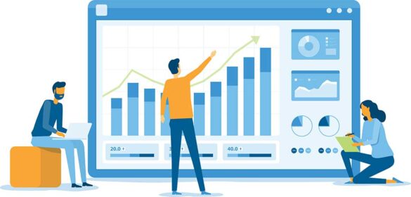 business team discussing analytics